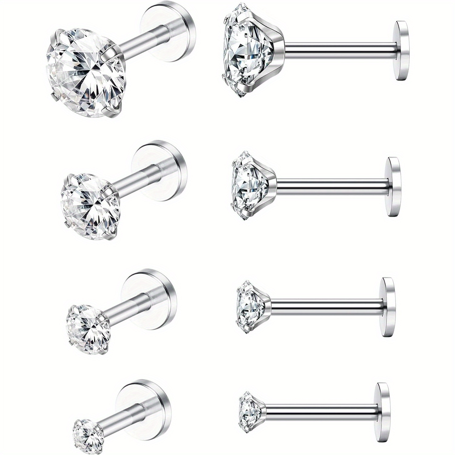 Opal Earrings Dangle - Drperfect ห่วงเจาะเกลียวสแตนเลส16G เกลียวภายในต่างหูเพชรสังเคราะห์เจาะโอปอลเกลียว