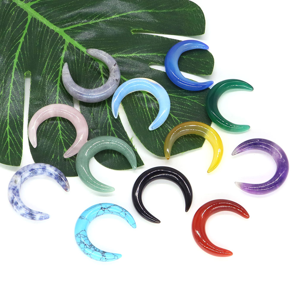 Gemstone Bracelet Healing - 30Mm Crescent Moon Shape คริสตัลคริสตัล Healing