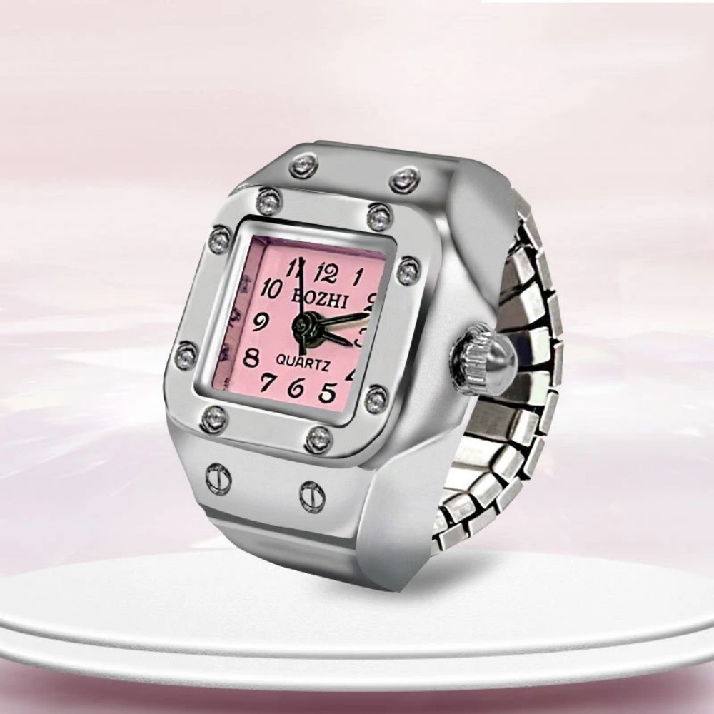 Jewelry Type Watches - นาฬิกาแหวนดีไซน์สร้างสรรค์ ตัวเรือนโลหะผสม สำหรับคู่รัก นาฬิกาข้อมือแบบสวมนิ้ว เครื่องประดับสำหรับผู้ชายและผู้หญิง สวมใส่ได้ทุกวัน
