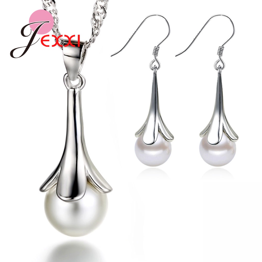Opal Earrings Dangle - ชุดเครื่องประดับเงินแท้ 925 ยี่ห้อดัง ต่างหูโอปอลแบบห้อย สร้อยคอจี้เรียบง่าย สำหรับผู้หญิง
