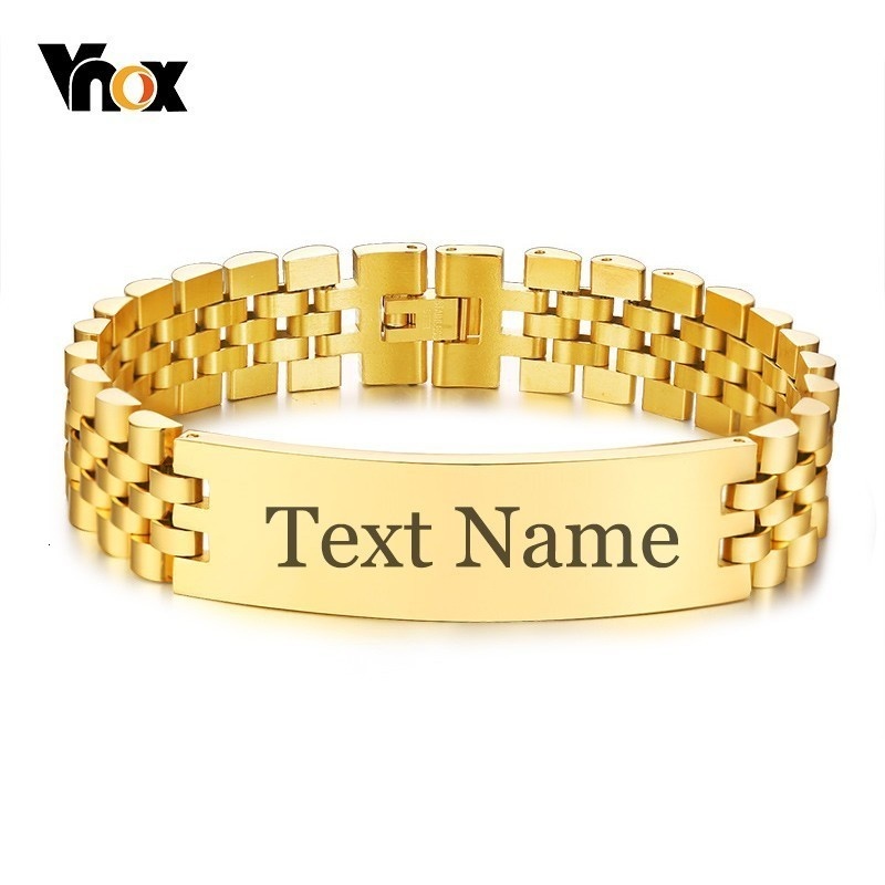 Jewelry Type Watches - Vnox Mens 15 มม.ID: สร้อยข้อมือส่วนบุคคลฟรีแกะสลักชื่อ Love