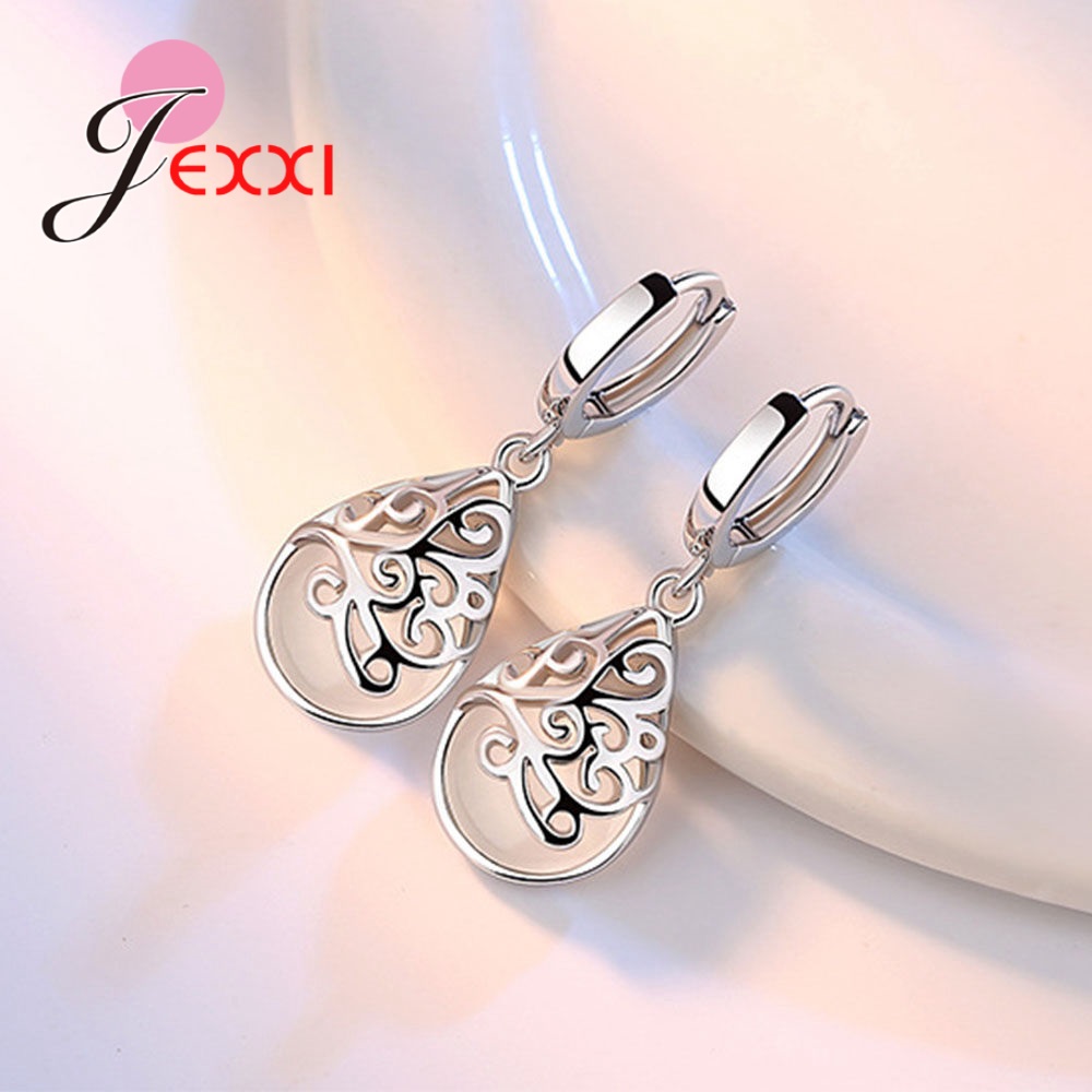 ของแท้ 925 เงินสเตอร์ลิง Moonl - Opal Earrings Dangle บทวิจารณ์และราคา