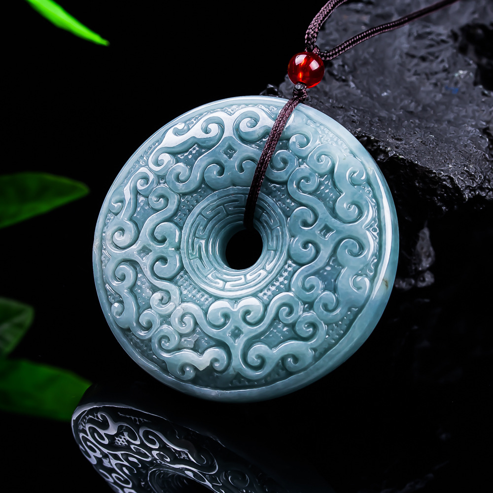 หยกพม่าธรรมชาติจี้ดอกไม้สร้อยค - The Jewelry & Watches บทวิจารณ์และราคา