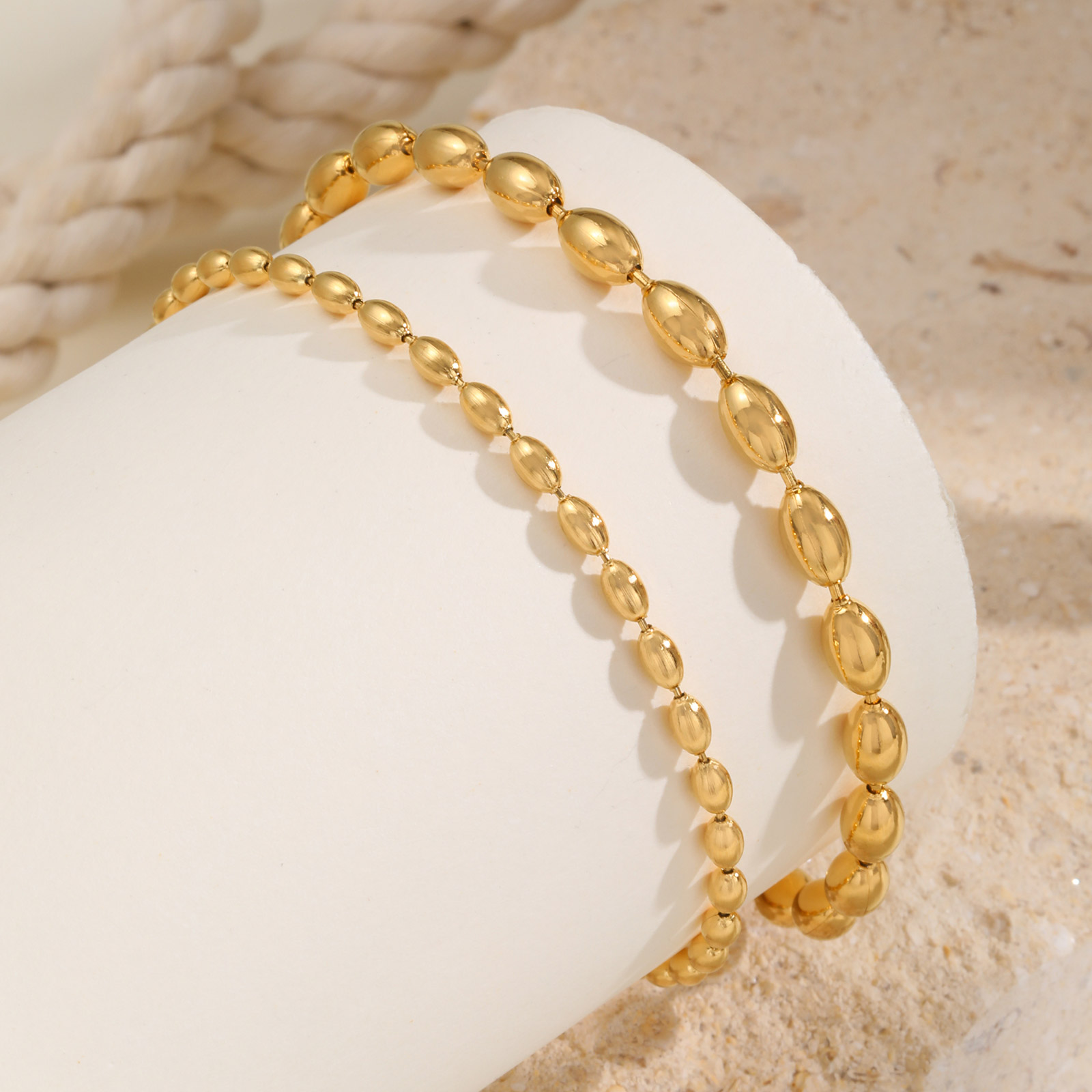 สแตนเลสรักบี้ลูกปัดสร้อยข้อเท้ - Jc Jewelry & Watches บทวิจารณ์และราคา