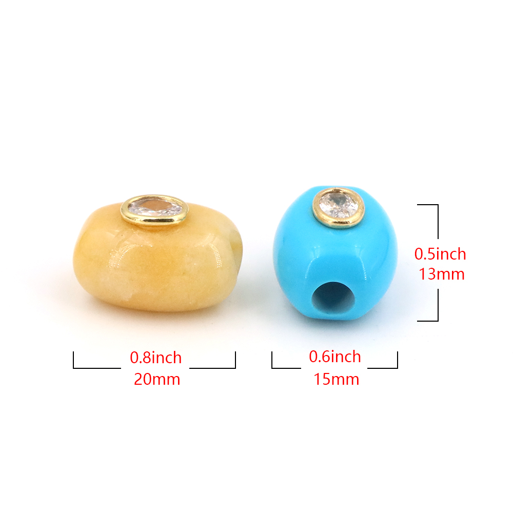 ลูกปัดหินธรรมชาติรูใหญ่ทรงแบนป - Gemstone Bracelet Healing บทวิจารณ์และราคา