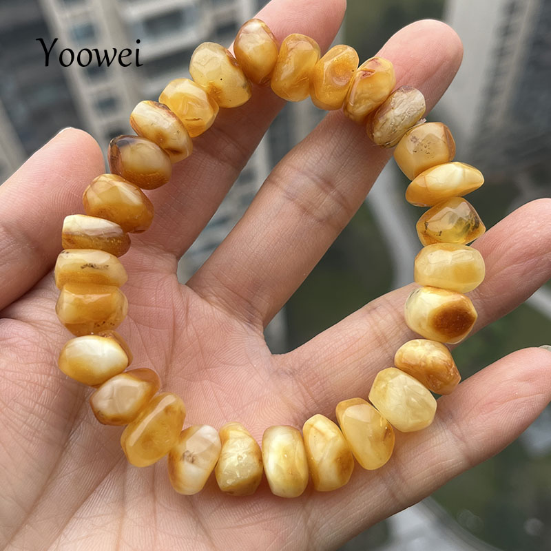 กำไลอำพันสีเหลืองแท้ 100% สำหร - Gemstone Bracelet Healing บทวิจารณ์และราคา
