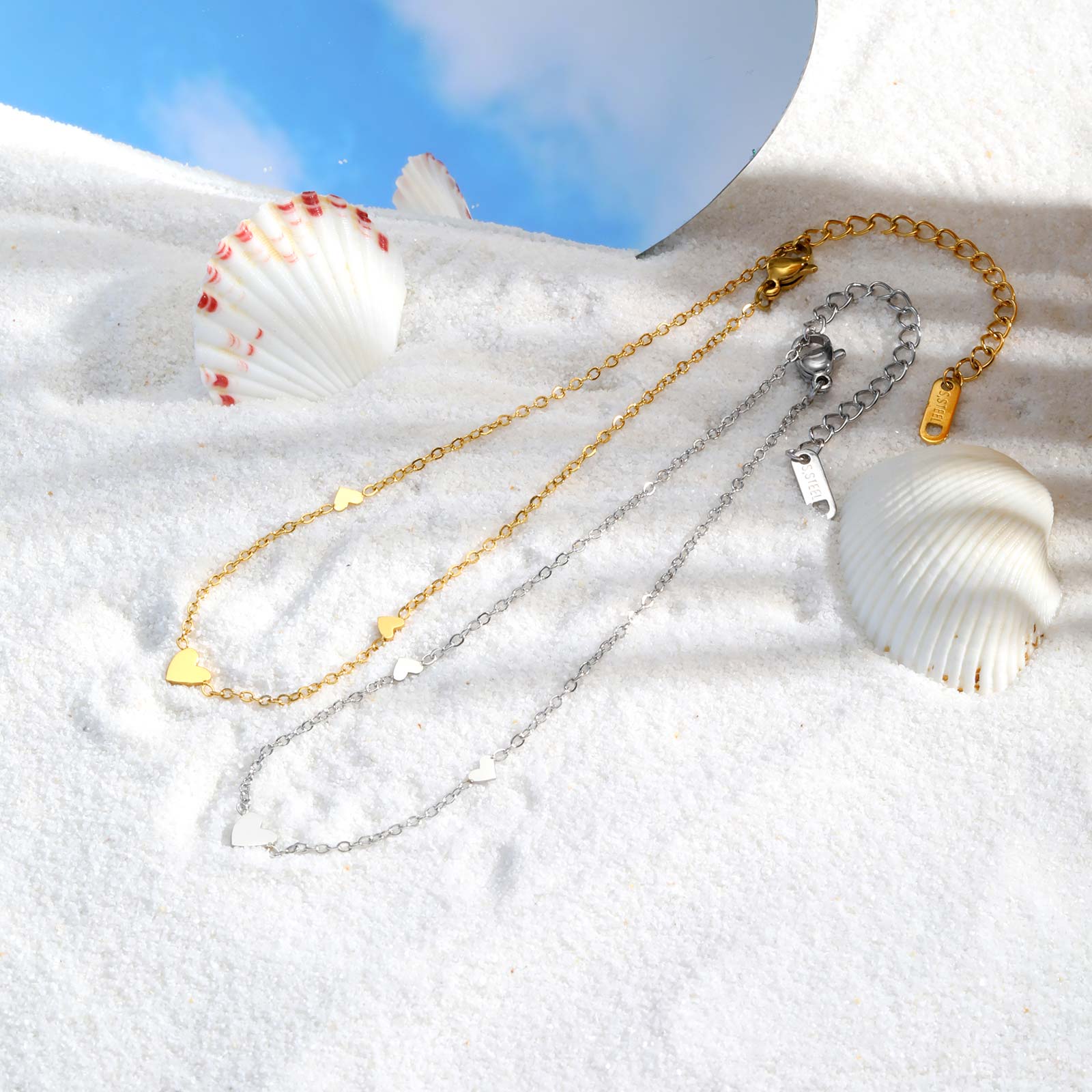 สแตนเลสสตีลหัวใจ Anklets สําหร - Jc Jewelry & Watches บทวิจารณ์และราคา