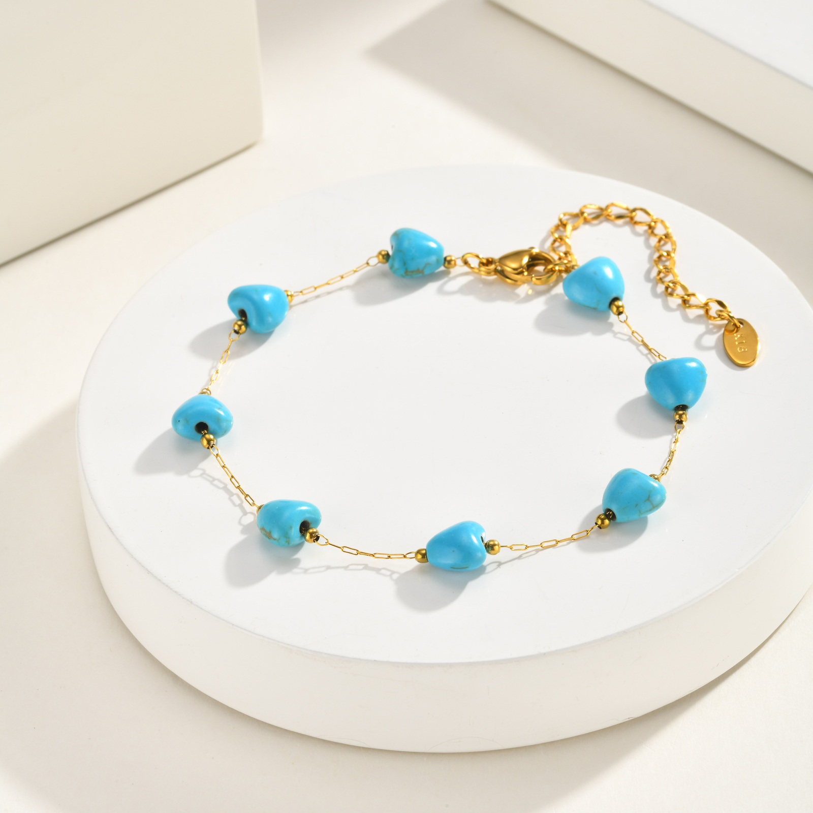 สร้อยข้อเท้ารูปหัวใจสีเทอร์ควอ - Jc Jewelry & Watches บทวิจารณ์และราคา