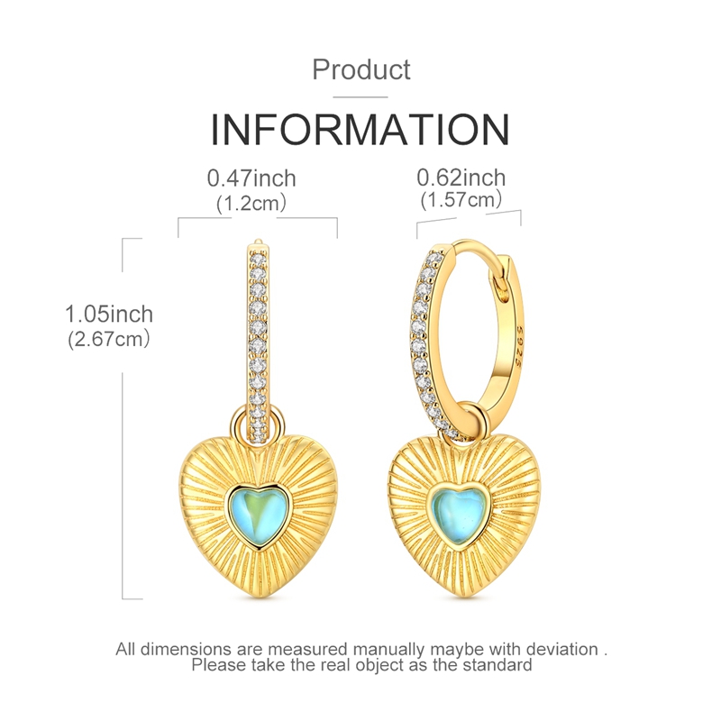 ต่างหูเงินแท้ S925 รูปหัวใจแบบ - Opal Earrings Dangle บทวิจารณ์และราคา