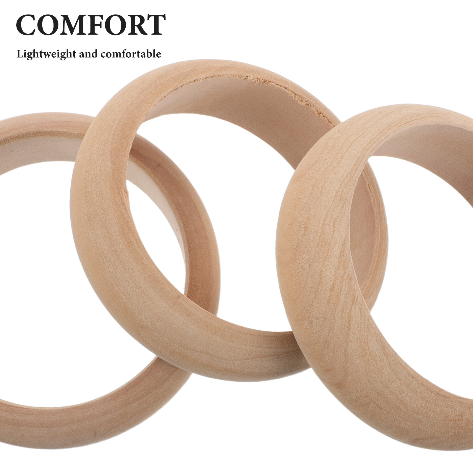 กำไลไม้ธรรมชาติ 4 ชิ้น กำไลไม้ - Cuff Bangle Bracelet บทวิจารณ์และราคา