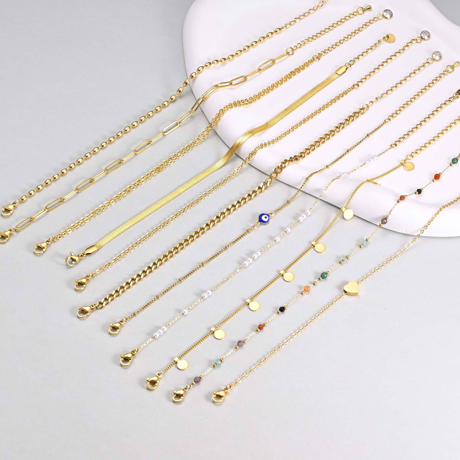 Gold Plated Layered สร้อยข้อเท - Jc Jewelry & Watches บทวิจารณ์และราคา