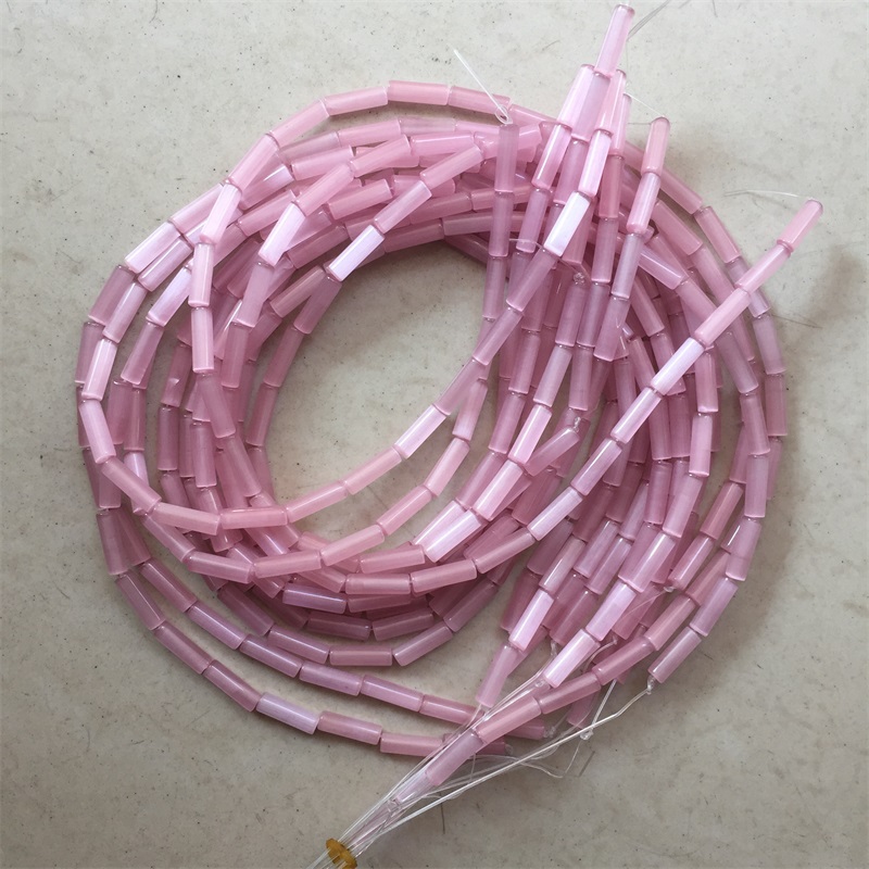 4*13 มม.หลอด Rose สีชมพู CAT E - Gemstone Bracelet Healing บทวิจารณ์และราคา