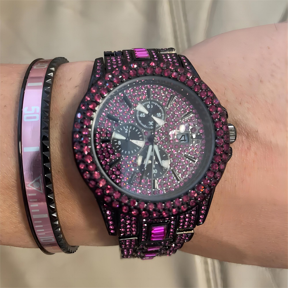 ร้อนขายน้ําแข็งสีแดงนาฬิกาสําห - Jewelry Type Watches บทวิจารณ์และราคา