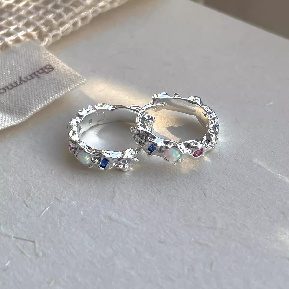 925 เงินสเตอร์ลิงโอปอล Hoop ต่ - Opal Earrings Dangle บทวิจารณ์และราคา
