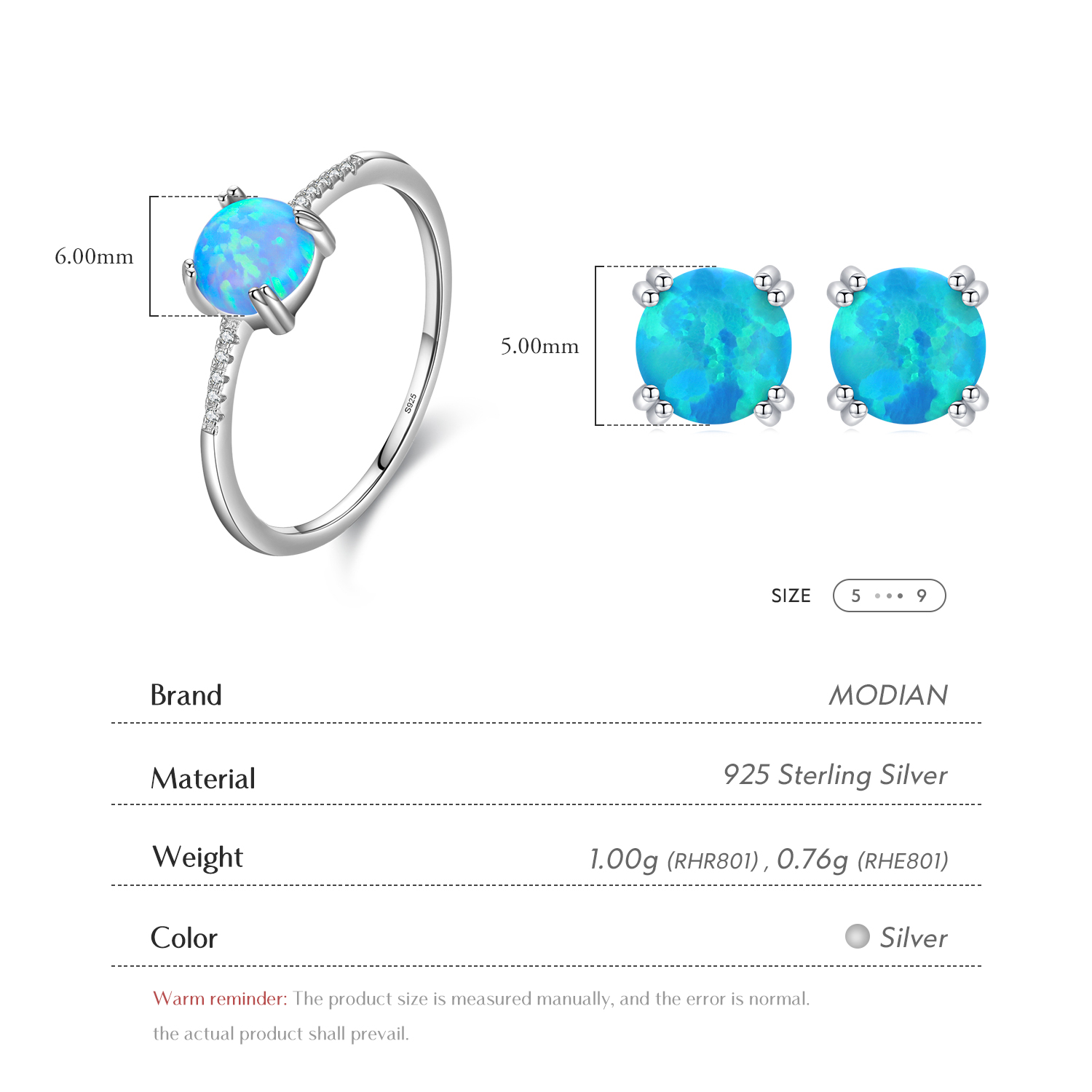 MODIAN ธรรมชาติโอปอล Series ชุ - Opal Earrings Dangle บทวิจารณ์และราคา