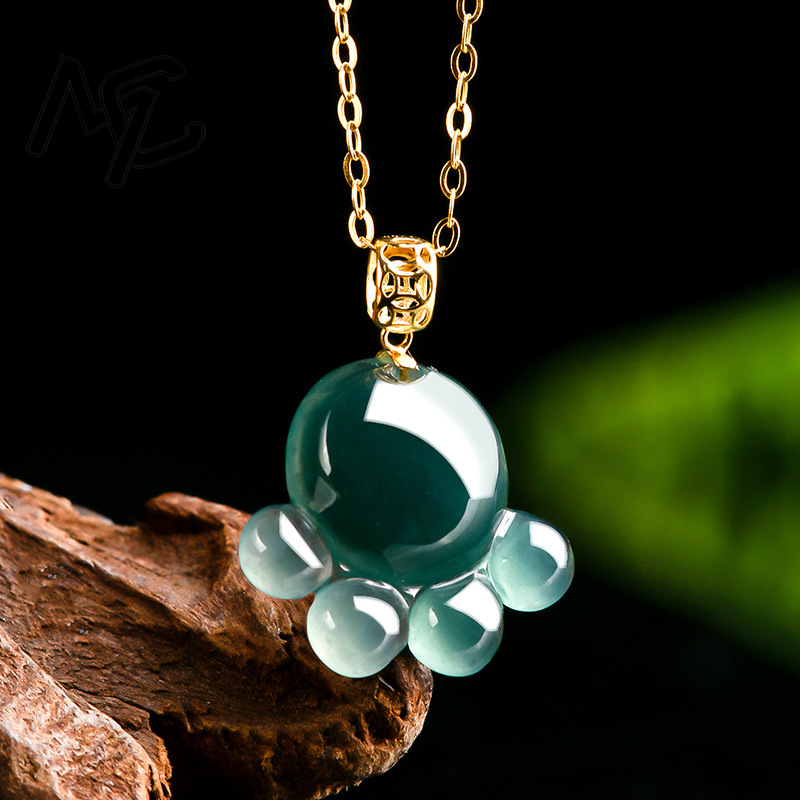 จี้หยกน้ำเงินธรรมชาติรูปอุ้งเท - The Jewelry & Watches บทวิจารณ์และราคา