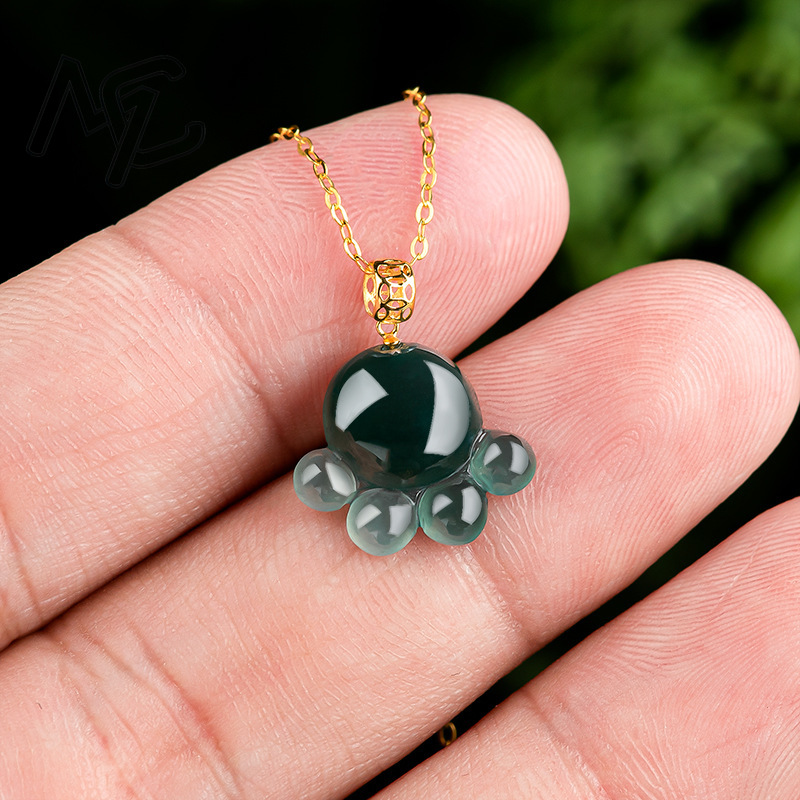จี้หยกน้ำเงินธรรมชาติรูปอุ้งเท - The Jewelry & Watches บทวิจารณ์และราคา