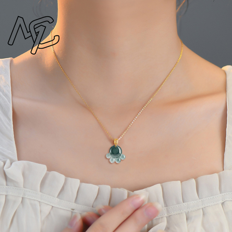 จี้หยกน้ำเงินธรรมชาติรูปอุ้งเท - The Jewelry & Watches บทวิจารณ์และราคา