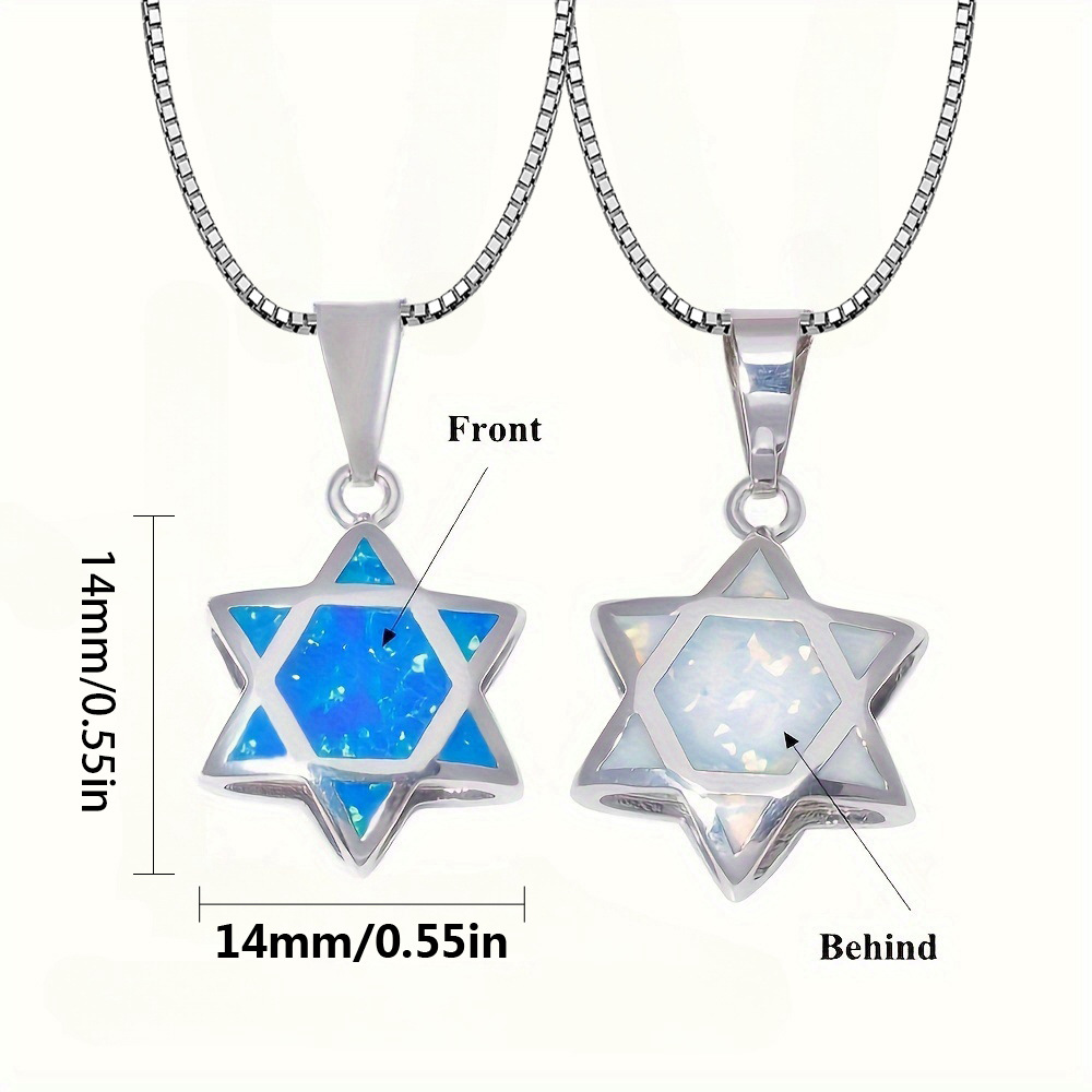 จี้สร้อยคอรูปดาวหกแฉกโอปอลแบบก - The Jewelry & Watches บทวิจารณ์และราคา