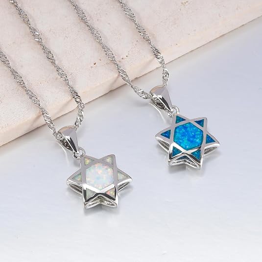 จี้สร้อยคอรูปดาวหกแฉกโอปอลแบบก - The Jewelry & Watches บทวิจารณ์และราคา