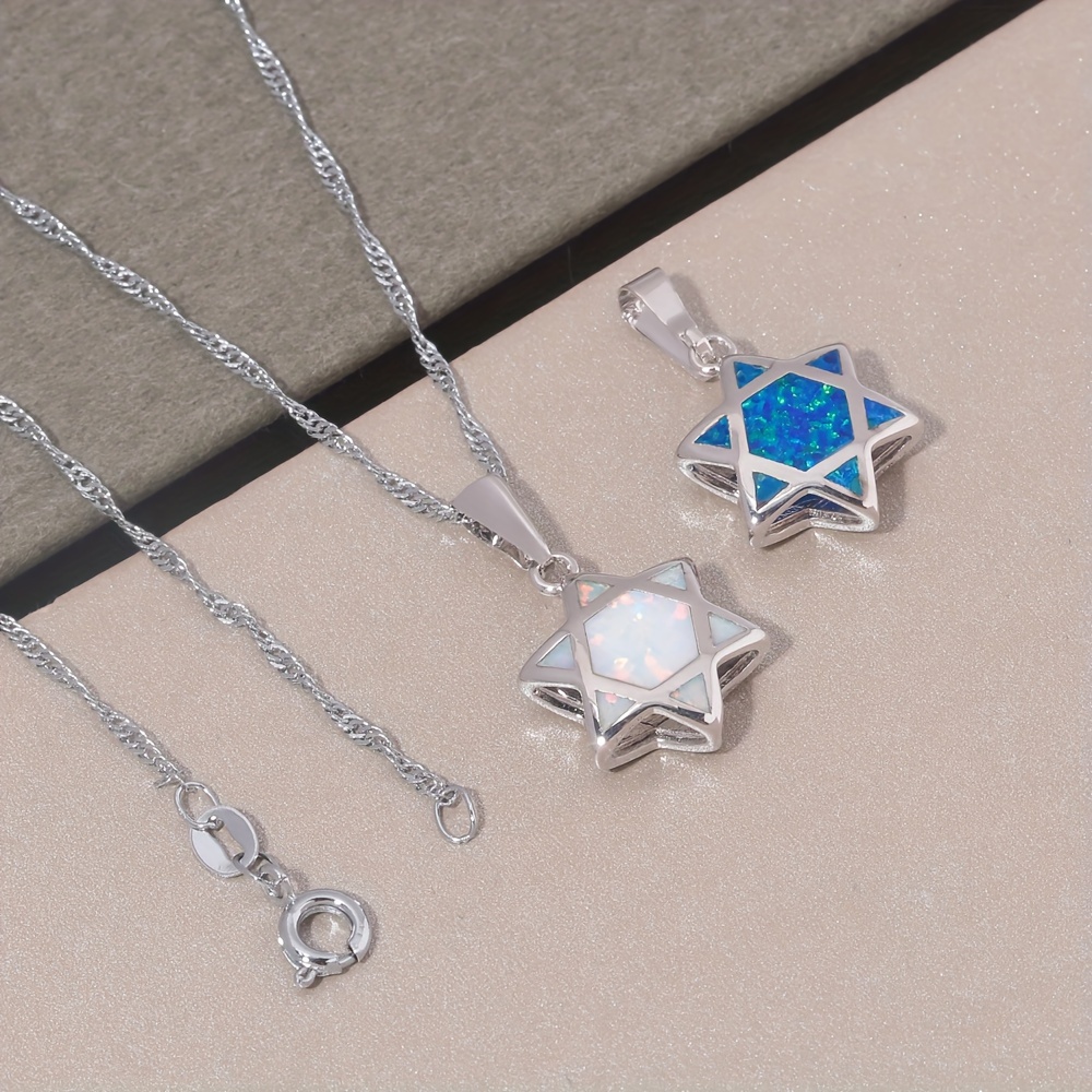 จี้สร้อยคอรูปดาวหกแฉกโอปอลแบบก - The Jewelry & Watches บทวิจารณ์และราคา