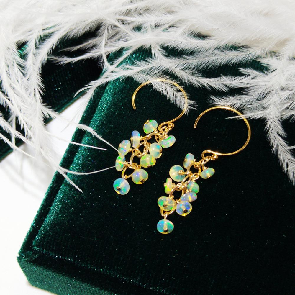Lii Ji ธรรมชาติเอธิโอเปียโอปอล - Opal Earrings Dangle บทวิจารณ์และราคา