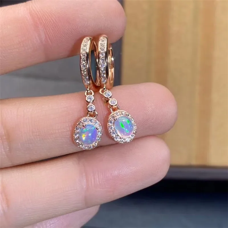 ใหม่ต่างหูโอปอลธรรมชาติ 925 เง - Opal Earrings Dangle บทวิจารณ์และราคา