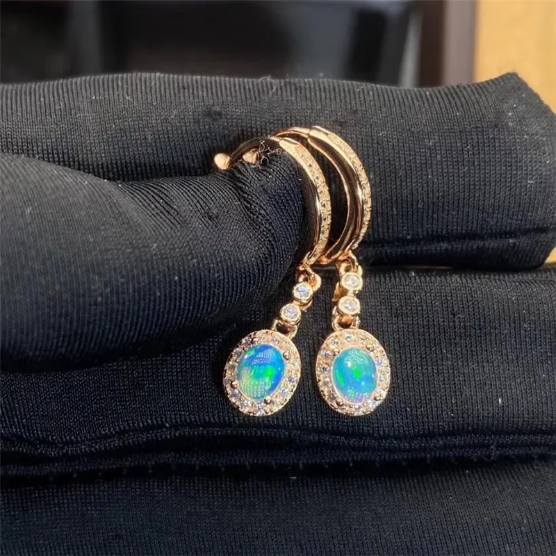 ใหม่ต่างหูโอปอลธรรมชาติ 925 เง - Opal Earrings Dangle บทวิจารณ์และราคา