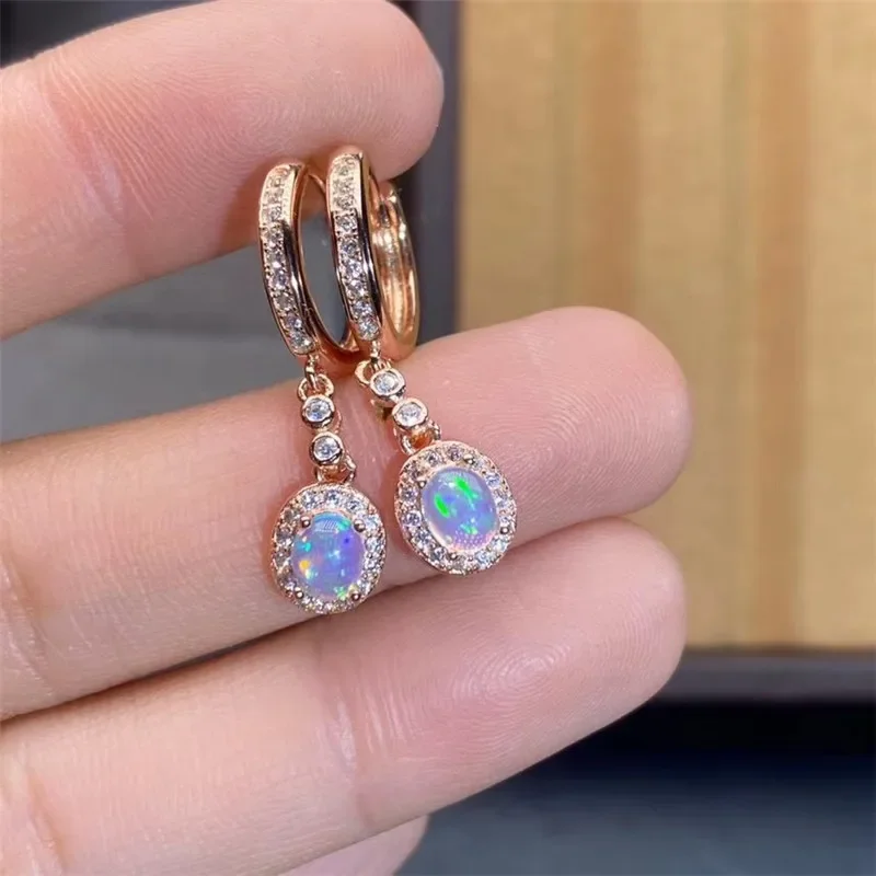 ใหม่ต่างหูโอปอลธรรมชาติ 925 เง - Opal Earrings Dangle บทวิจารณ์และราคา