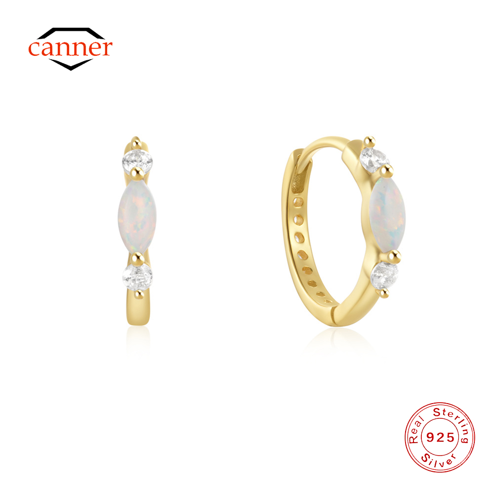 ต่างหูห่วงเงินแท้ 925 ประดับโอ - Opal Earrings Dangle บทวิจารณ์และราคา