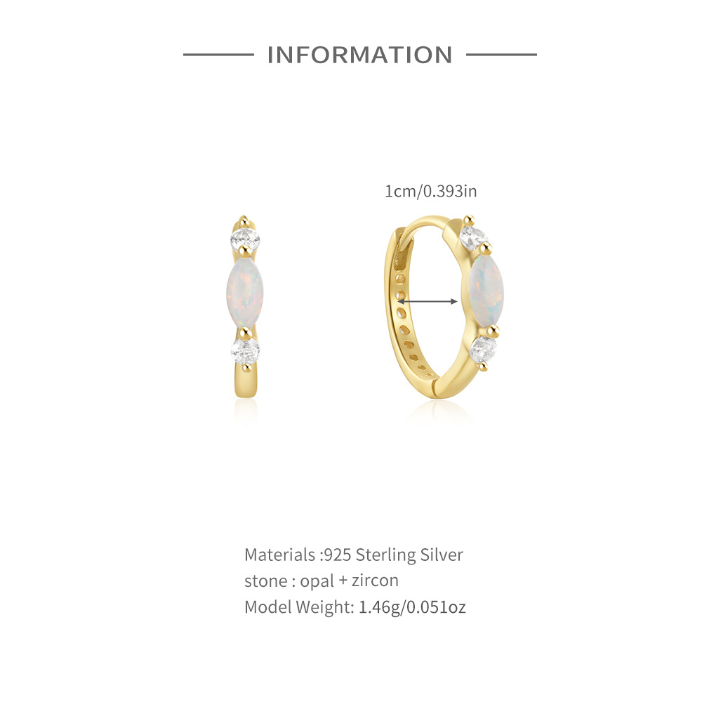 ต่างหูห่วงเงินแท้ 925 ประดับโอ - Opal Earrings Dangle บทวิจารณ์และราคา