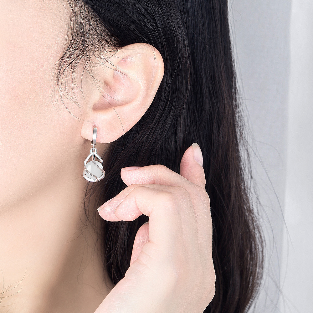 ใหม่ 925 เงินสเตอร์ลิงต่างหูจี - Opal Earrings Dangle บทวิจารณ์และราคา