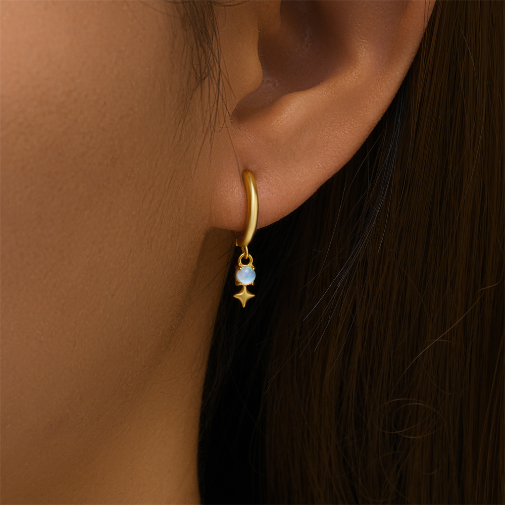 ROXI สีขาวโอปอล Drop Hoop ต่าง - Opal Earrings Dangle บทวิจารณ์และราคา
