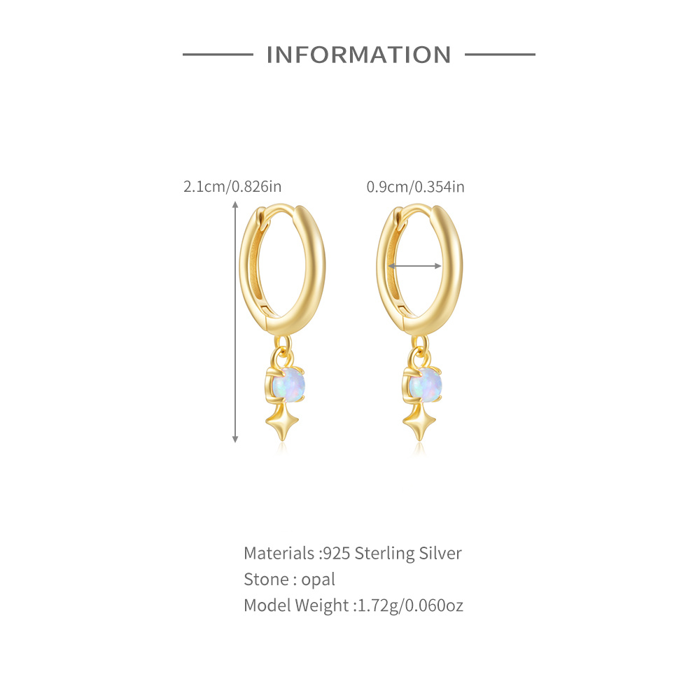 ROXI สีขาวโอปอล Drop Hoop ต่าง - Opal Earrings Dangle บทวิจารณ์และราคา